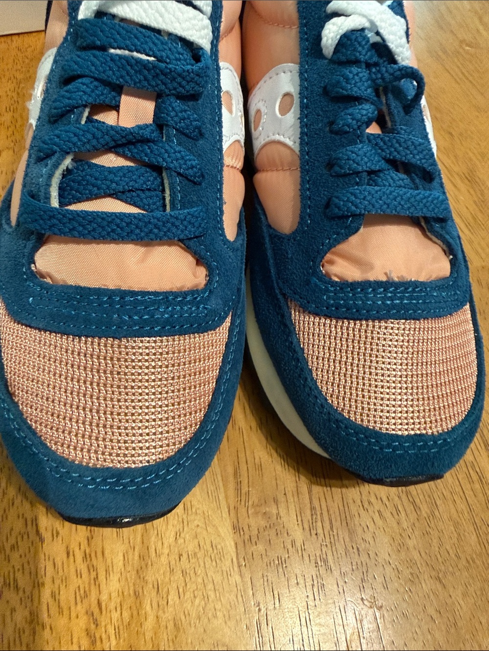 Saucony Peach and Teal Lace-Up Athletic Sneakers - Picture 7 of 10